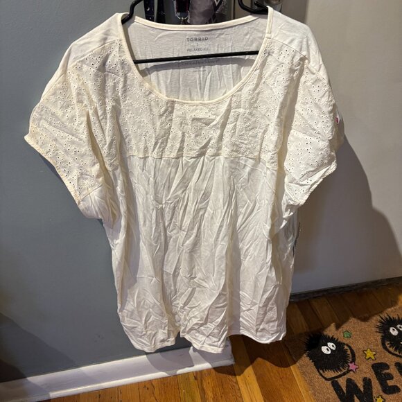 TORRID - Cotton Eyelet Inset Dolman Short Sleeve Tee Torrid size 3 (22-24) - Picture 6 of 6